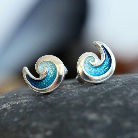 Breckon Small Stud Earrings in Sterling Silver by Sheila Fleet Jewellery