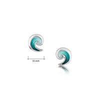 North Sea Wave Small Stud Earrings in Sea Green Enamel by Sheila Fleet Jewellery