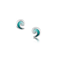 North Sea Wave Small Stud Earrings in Sea Green Enamel by Sheila Fleet Jewellery