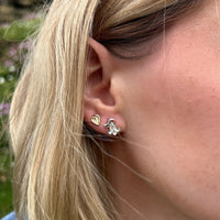 Bluebell Small Stud Earrings in Whitebell Enamel by Sheila Fleet Jewellery