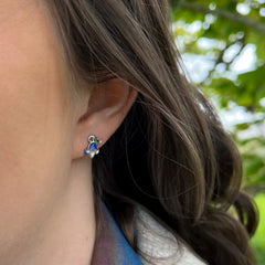 Bluebell Small Stud Enamel Earrings in Sterling Silver by Sheila Fleet Jewellery