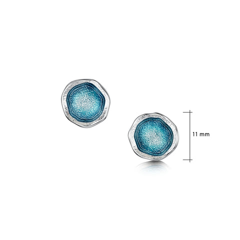 Lunar Small Sterling Silver Stud Earrings in Lichen Enamel by Sheila Fleet Jewellery
