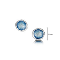 Lunar Small Stud Earrings in Lunar Blue Enamel by Sheila Fleet Jewellery