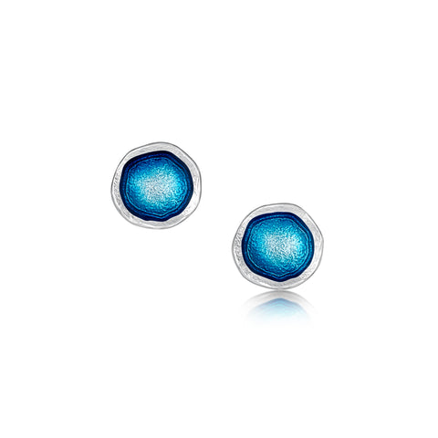 Lunar Bright Small Stud Earrings in Tropical Enamel by Sheila Fleet Jewellery