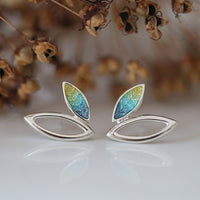 Seasons Silver Small Stud Earrings in Summer Enamel by Sheila Fleet Jewellery