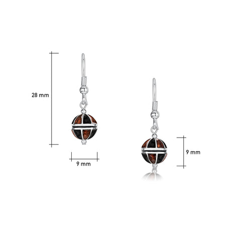 Kirkwall Ba' Drop Earrings in Dark Tan Enamel by Sheila Fleet Jewellery