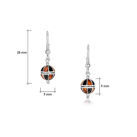 Kirkwall Ba' Drop Earrings in Light Tan Enamel by Sheila Fleet Jewellery