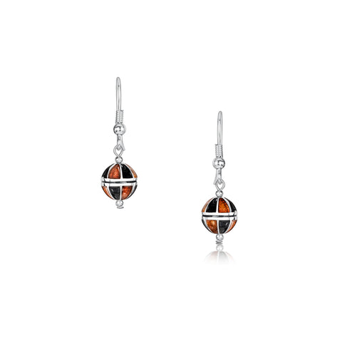 Kirkwall Ba' Drop Earrings in Light Tan Enamel by Sheila Fleet Jewellery