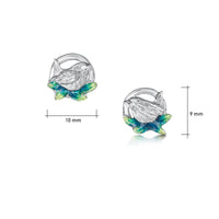 Wren Silver Stud Earrings in Spring Enamel