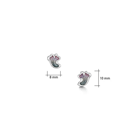 Sea Moss Petite Stud Earrings in Mill Sands Enamel by Sheila Fleet Jewellery