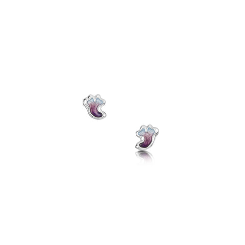 Sea Moss Petite Stud Earrings in Sea Pink Enamel by Sheila Fleet Jewellery