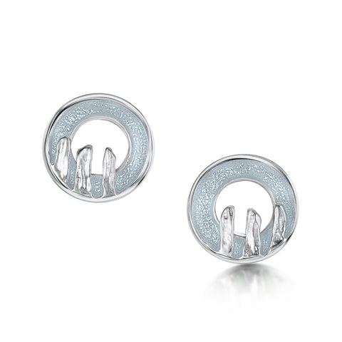 Orkney Spirit Stud Earrings in Dew Enamel by Sheila Fleet Jewellery
