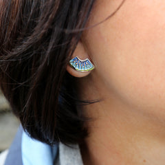 Runic Small Stud Earrings in Skaill Enamel by Sheila Fleet Jewellery