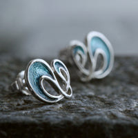 Storm Small Enamel Stud Earrings in Sterling Silver by Sheila Fleet Jewellery
