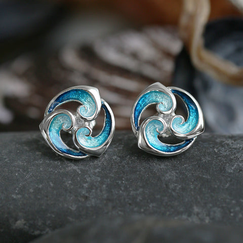 Breckon Stud Earrings in Sterling Silver by Sheila Fleet Jewellery