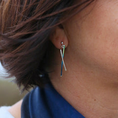 Wild Grasses Drop Earrings in Meadow Enamel by Sheila Fleet Jewellery