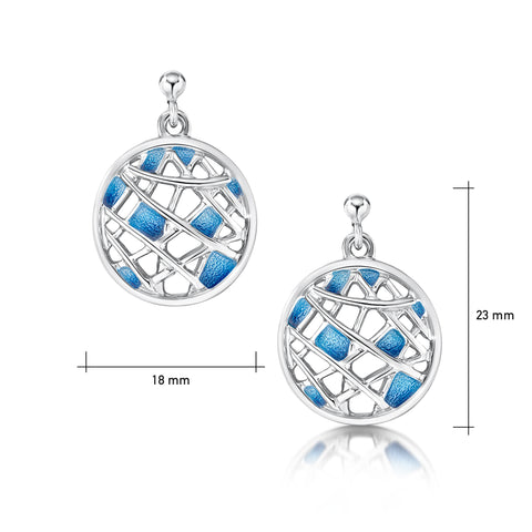 Creel Drop Earrings in Pentland Enamel by Sheila Fleet Jewellery