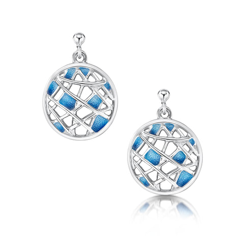 Creel Drop Earrings in Pentland Enamel by Sheila Fleet Jewellery