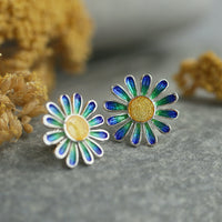 Daisies at Dawn Dress Stud Earrings in SCAA Enamel by Sheila Fleet Jewellery