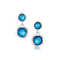 Lunar Bright Double Drop Earrings in Tropical Enamel by Sheila Fleet Jewellery