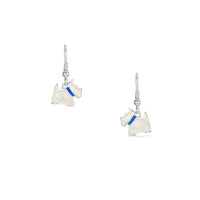 Scottie Dog Drop Earrings in Alba White Enamel by Sheila Fleet Jewellery