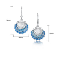 Scallop 2-Part Drop Earrings in Scallop Blue Enamel by Sheila Fleet Jewellery