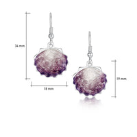 Scallop Drop Earrings in Scallop Pink Enamel by Sheila Fleet Jewellery