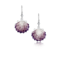 Scallop Drop Earrings in Scallop Pink Enamel by Sheila Fleet Jewellery