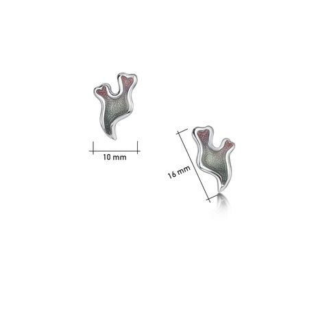 Sea Moss Stud Earrings in Mill Sands Enamel by Sheila Fleet Jewellery