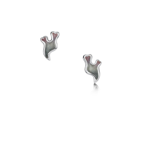 Sea Moss Stud Earrings in Mill Sands Enamel by Sheila Fleet Jewellery
