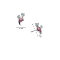Sea Moss Stud Earrings in Sea Pink Enamel by Sheila Fleet Jewellery
