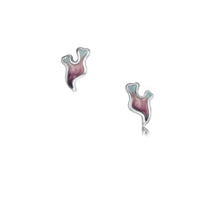 Sea Moss Stud Earrings in Sea Pink Enamel by Sheila Fleet Jewellery