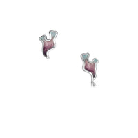 Sea Moss Stud Earrings in Sea Pink Enamel by Sheila Fleet Jewellery
