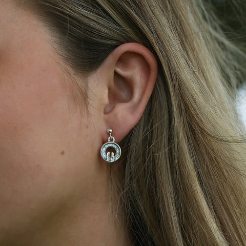 Orkney Spirit Drop Earrings in Blue Grey Enamel by Sheila Fleet Jewellery