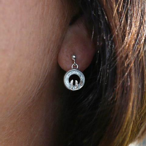 Orkney Spirit Drop Earrings in Dew Enamel by Sheila Fleet Jewellery