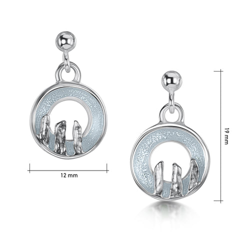 Orkney Spirit Drop Earrings in Dew Enamel by Sheila Fleet Jewellery