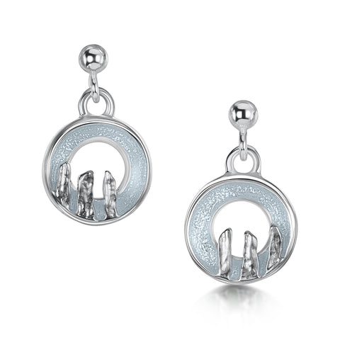 Orkney Spirit Drop Earrings in Dew Enamel by Sheila Fleet Jewellery