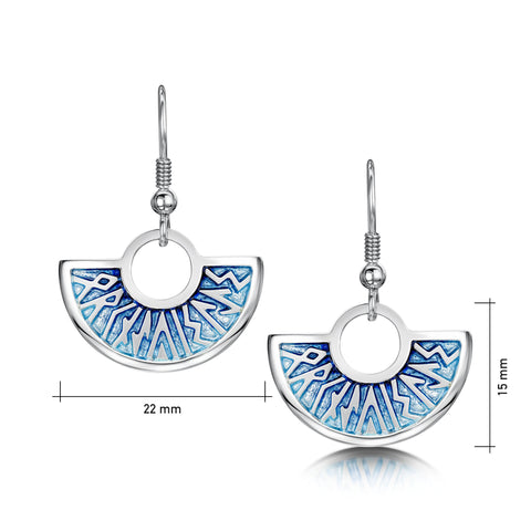 Runic 'Orkney Isles' Drop Earrings in Skaill Enamel by Sheila Fleet Jewellery