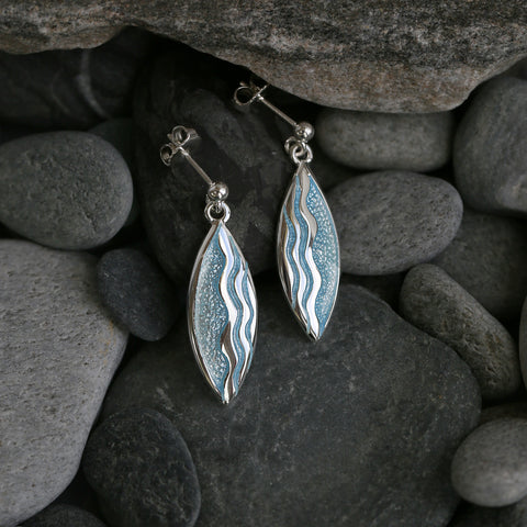 Sands of Time Drop Earrings in Ice Enamel by Sheila Fleet Jewellery