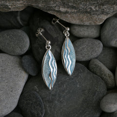 Sands of Time Drop Earrings in Ice Enamel by Sheila Fleet Jewellery