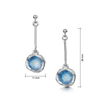 Long Lunar Drop Earrings in Lunar Blue Enamel by Sheila Fleet Jewellery