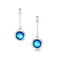 Long Lunar Bright Drop Earrings in Tropical Enamel by Sheila Fleet Jewellery