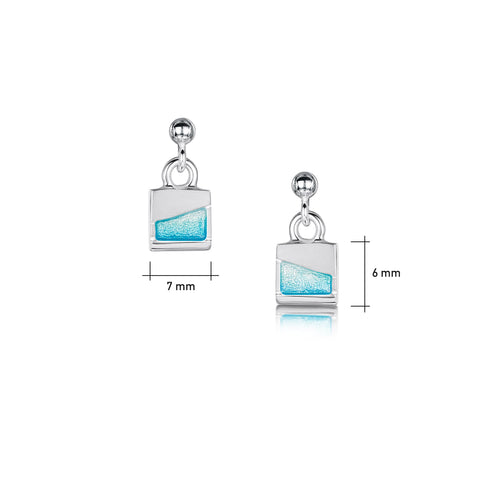 Island Panorama Small Drop Earrings in Shallows Enamel by Sheila Fleet Jewellery