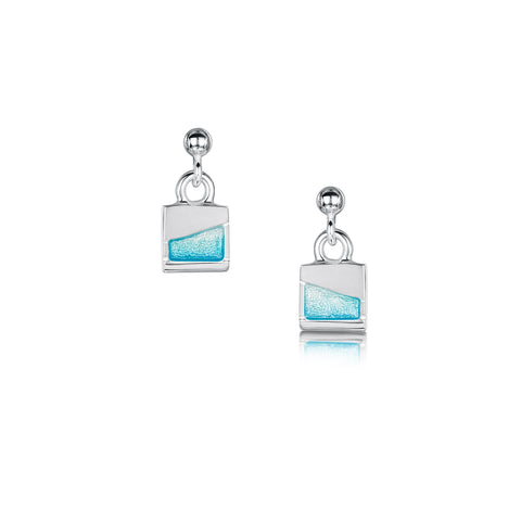Island Panorama Small Drop Earrings in Shallows Enamel by Sheila Fleet Jewellery