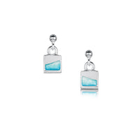 Island Panorama Small Drop Earrings in Shallows Enamel by Sheila Fleet Jewellery