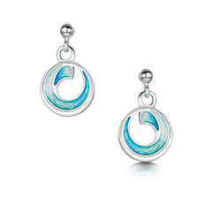 Atlantic Breaker Petite Drop Earrings in Shallows Enamel by Sheila Fleet Jewellery