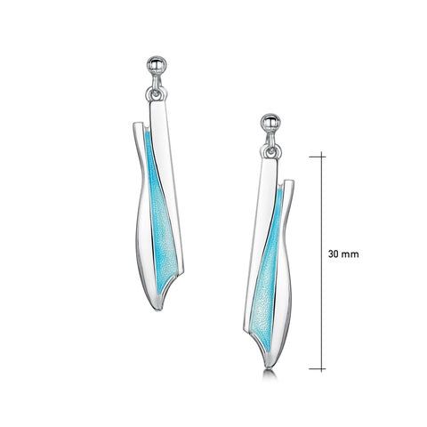 Headlands Drop Earrings in Shallows Enamel by Sheila Fleet Jewellery