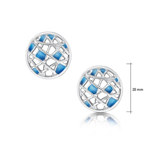 Creel Stud Earrings in Pentland Enamel by Sheila Fleet Jewellery