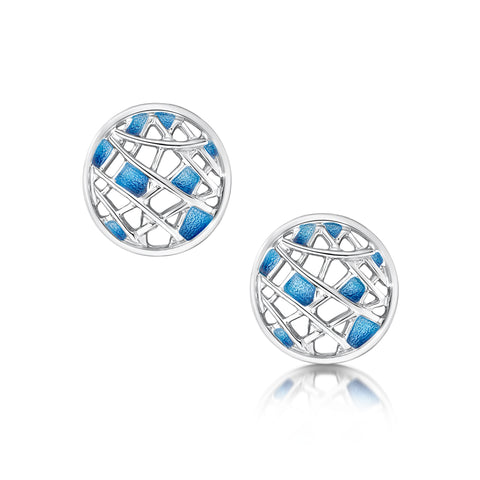 Creel Stud Earrings in Pentland Enamel by Sheila Fleet Jewellery