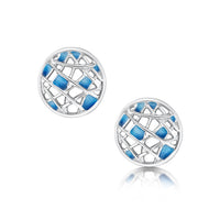 Creel Stud Earrings in Pentland Enamel by Sheila Fleet Jewellery